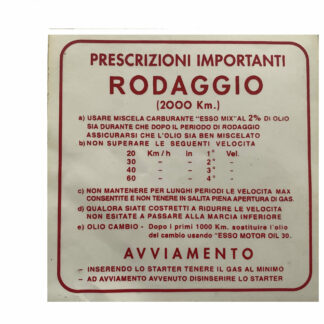 Aufkleber Einfahrhinweise