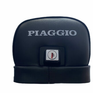Sitzbank schwarz mit Schloss und "Piaggio" Aufdruck