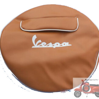 Vespa Reserveradabdeckung braun 10 Zoll Aufschrift