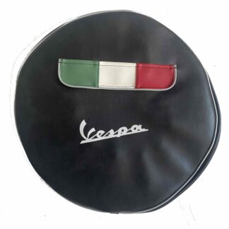 Vespa Reserveradabdeckung schwarz 10 Zoll Tricolore