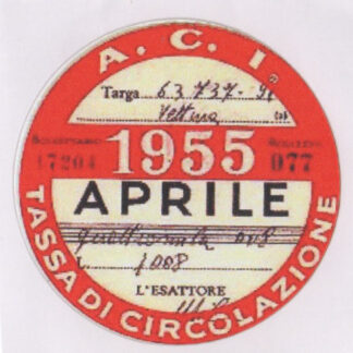 Steuermarke 1955 Vespa Aufkleber