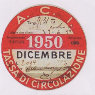 Steuermarke 1950 Vespa Aufkleber
