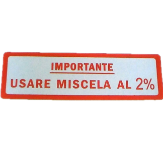 Aufkleber Tank Vespa Usare Miscela groß rot