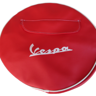 Vespa Reserveradabdeckung rot 10 Zoll Aufschrift