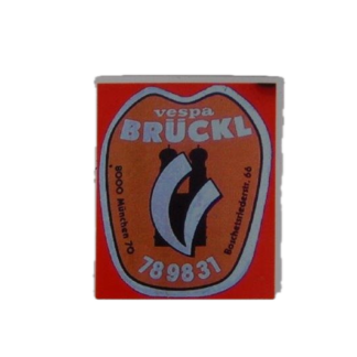 Aufkleber Händler Vespa Brückl München