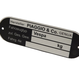 Typenschild Vespa Piaggio
