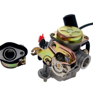Vergaser Set + E-Choke + Ansaugstutzen Set, Kit, Satz für Rex, Baotian, Benzhou, Beeline, Explorer, ATU, Flex-Tech, Kymco, GY6, 4-Takt 50ccm