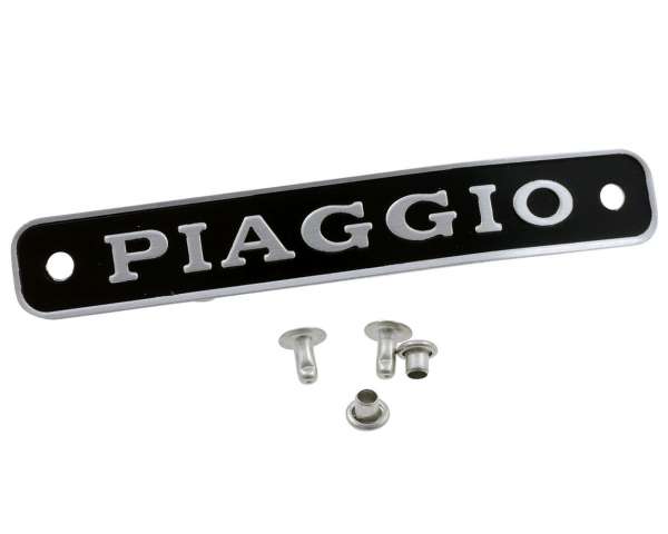 Schriftzug Emblem für Sitzbank PIAGGIO 88x12 mm, Nieten