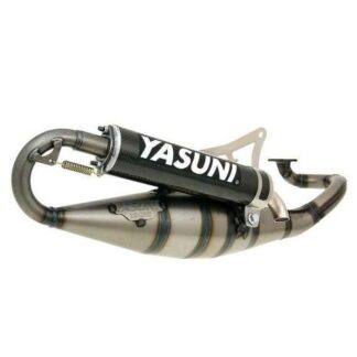 Auspuff YASUNI Scooter R Carbon 2-Takt kompatibel für Minarelli liegend Yamaha Aerox, Jog RR MBK Nitro, Aprilia SR50, Sonic