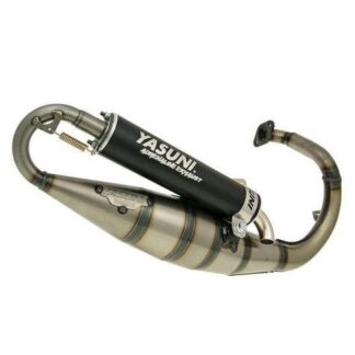 Auspuff YASUNI Scooter R schwarz 2-Takt kompatibel für Peugeot stehend Speedfight 1 / 2, TKR, Elystar, Squab, Buxy