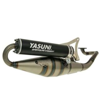 Auspuff YASUNI Scooter Z schwarz 2-Takt für Minarelli liegend
