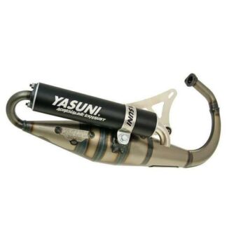 Auspuff YASUNI Scooter Z schwarz 2-Takt kompatibel für Minarelli stehend Yamaha Slider, BWS, MBK Booster, Stunt, Aprilia SR50
