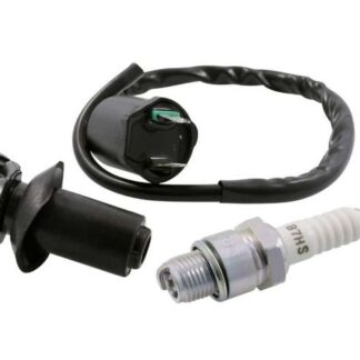 Zündspule + Zündkerze NGK B7HS + Zündkerzenstecker, Set / Kit 2-Takt kompatibel für Peugeot Speedfight 1 / 2, Elyseo, Buxy, Elystar, Vivacity, Sachs Limbo, R
