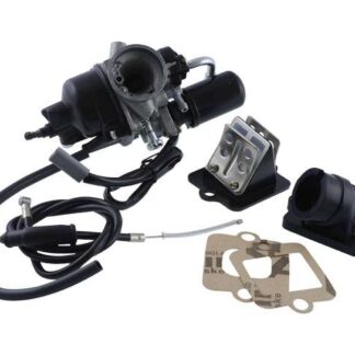 Vergaser Set 12mm + Ansaugstutzen + E-Choke + Membrane 2-Takt für Vespa, Piaggio, Gilera 50ccm