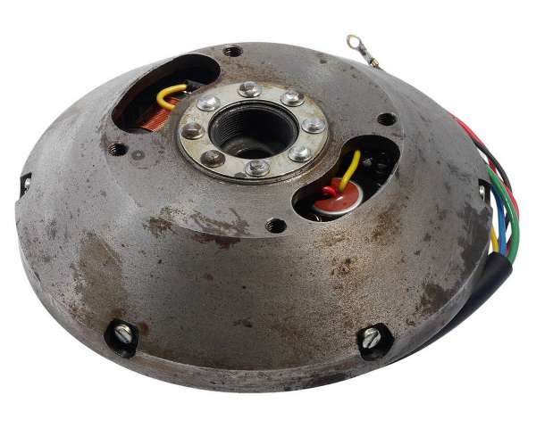 Lichtmaschine / Zündung Set UNI AUTO Zündungsgrundplatte mit Polrad 6V kompatibel für Vespa T1, T2, TS 125, T4, VBA, VBB 150, GT, Sprint, Super