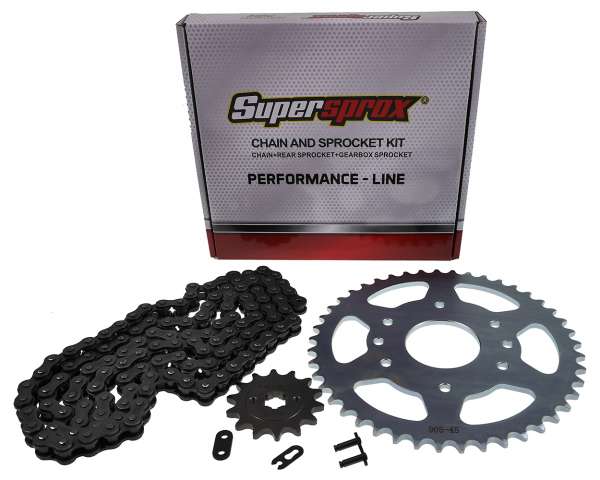 Kettensatz Performance KIT Stahl SUPERSPROX 520 Teilung 45 / 14 Zähne kompatibel für KTM Duke 125ccm (2014-2023) 4-Takt Ersatz Moped Motorrad Kettensatz Ritz