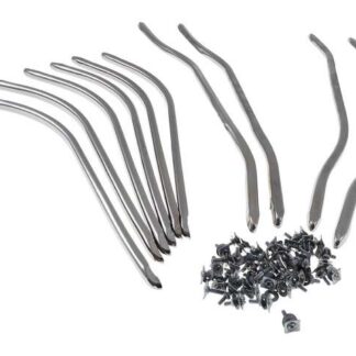 Zierleisten Trittbrett Set UNI AUTO vorne / hinten Edelstahl, Chrom für Lambretta LI Serie 1-2, TV Serie 2 Ersatz Kit
