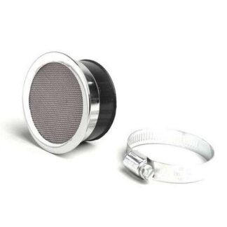 Luftfilter Superflach Chrom D=75mm, H=18mm, AW 50mm Universal Roller, Moped Mofa