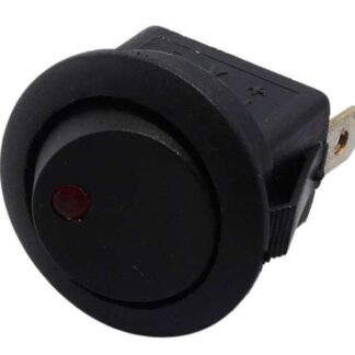 Kippschalter / Wippschalter 20mm schwarz mit Kontrollleuchte rot 12V / 16A Universal KFZ, Roller, Motorrad, Auto, Quad
