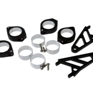 Lampenhalter Motorrad Highsider kurz CNC Alu Set für 35-37 mm Gabel schwarz