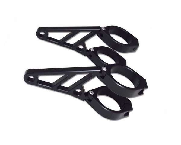 Lampenhalter Motorrad Highsider CNC Alu Set für 42-43 mm Gabel schwarz