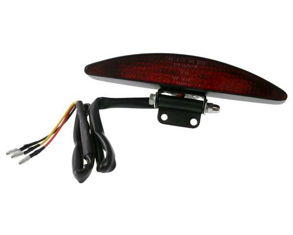 Rücklicht LED INTERSTATE Motorrad mit Halter schwarzes Metallgehäuse rotes Glas
