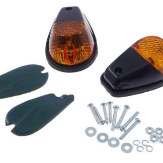 Verkleidungsblinker Paar schwarz Glas gelb 12V/21W Halogen Motorrad Quad