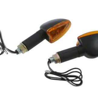 Blinker Mini Motorrad ARROW schwarz langer Arm Paar Quad Roller