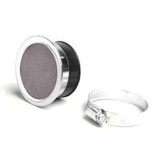 Luftfilter Superflach Chrom D=75mm, H=18mm, AW 50mm Universal Roller, Moped Mofa