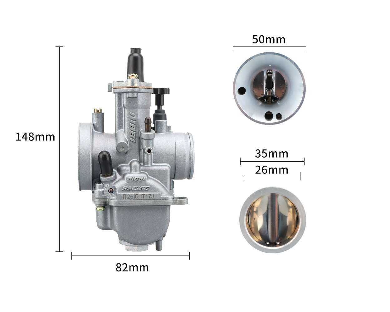 Vergaser NIBBI RACING PWK 28mm SP Silver Line für Roller Maxiroller 2-Takt Schaltmoped Mofa Quad – Bild 7