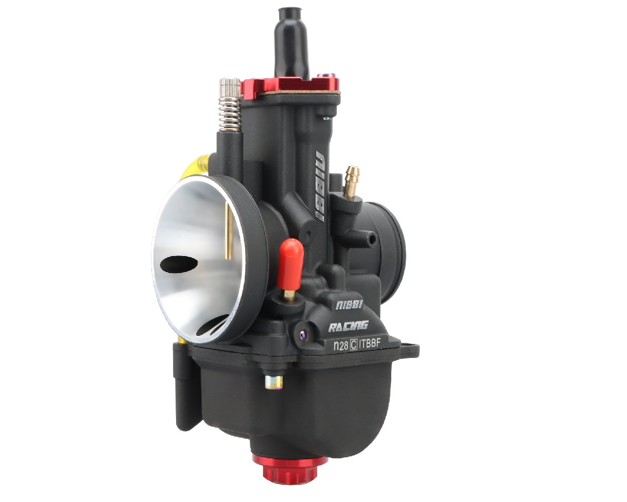 Vergaser NIBBI RACING PWK 28mm YJ Pro Black Line mit Powerjet für Roller Maxiroller 2-Takt Schaltmoped Mofa Quad