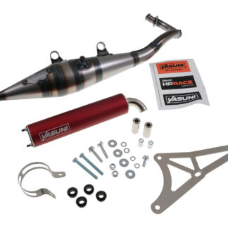 Auspuff YASUNI Scooter Z mit rotem Endschalldämpfer Piaggio NRG NTT TPH Zip Gilera Runner Stalker