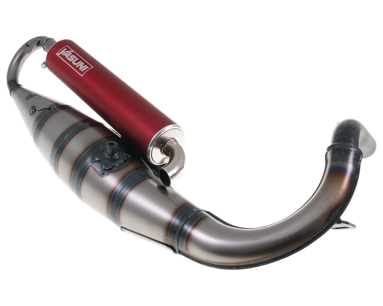 Auspuff YASUNI Scooter R mit rotem Endschalldämpfer Peugeot stehend AC und LC Speedfight 1 2 TKR Buxy Speedake – Bild 6