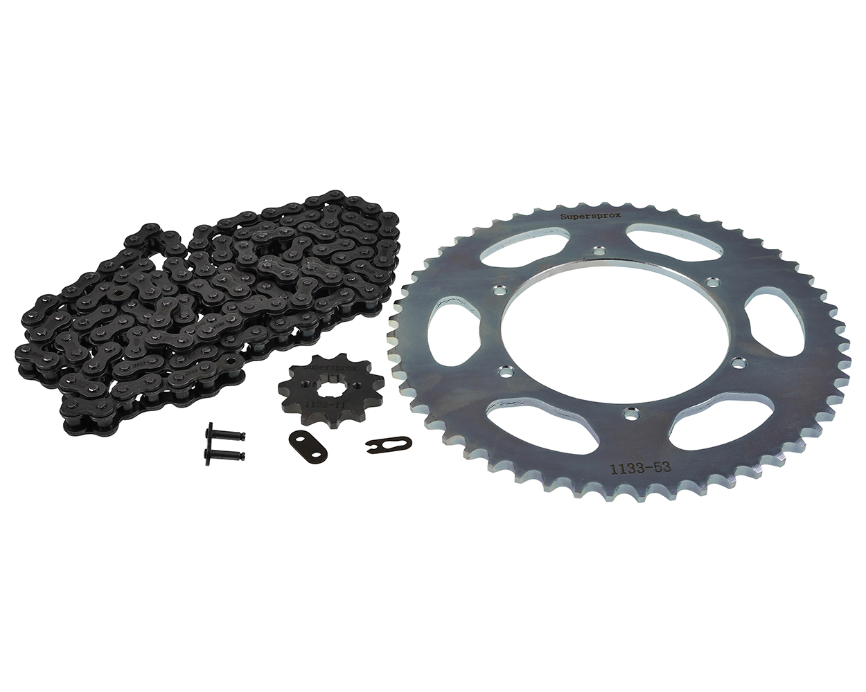 Kettensatz Performance KIT Stahl SUPERSPROX Teilung 420, 11 / 53 Zähne kompatibel für Aprilia SX 50, RX50, Derbi Senda Ersatz Moped Motorrad Kettensatz – Bild 2