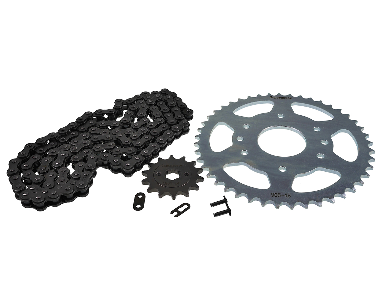 Kettensatz Performance KIT Stahl SUPERSPROX 520 Teilung 45 / 14 Zähne kompatibel für KTM Duke 125ccm (2014-2023) 4-Takt Ersatz Moped Motorrad Kettensatz Ritz – Bild 2