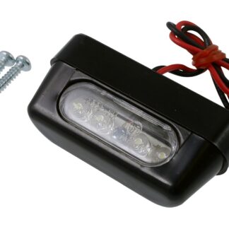 Kennzeichenbeleuchtung LED Motorrad Quad Roller ABS schwarz 56x20mm