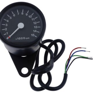 Drehzahlmesser Motorrad rund elektronisch D = 60 mm, schwarz, weiss 15.000 U/min