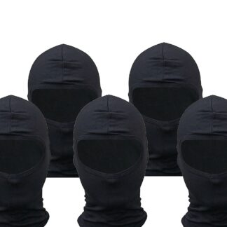 Sturmhaube Set schwarz (5 Stück) Facemask Gesichtsmaske Maske Kopfhaube Motorrad Ski Fahrrad universelle Größe