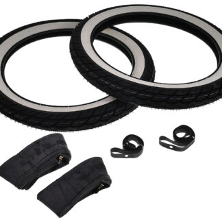 Reifensatz Weißwand KENDA K418 2.75-17 41P + Schläuche + Felgenbänder