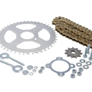 Kettensatz IGM 16-teilig 415er Teilung 45 / 11 Zähne für Hercules / Sachs Prima 50 2-Takt Motor Set Kit Kettenspanner, Sicherungsblech