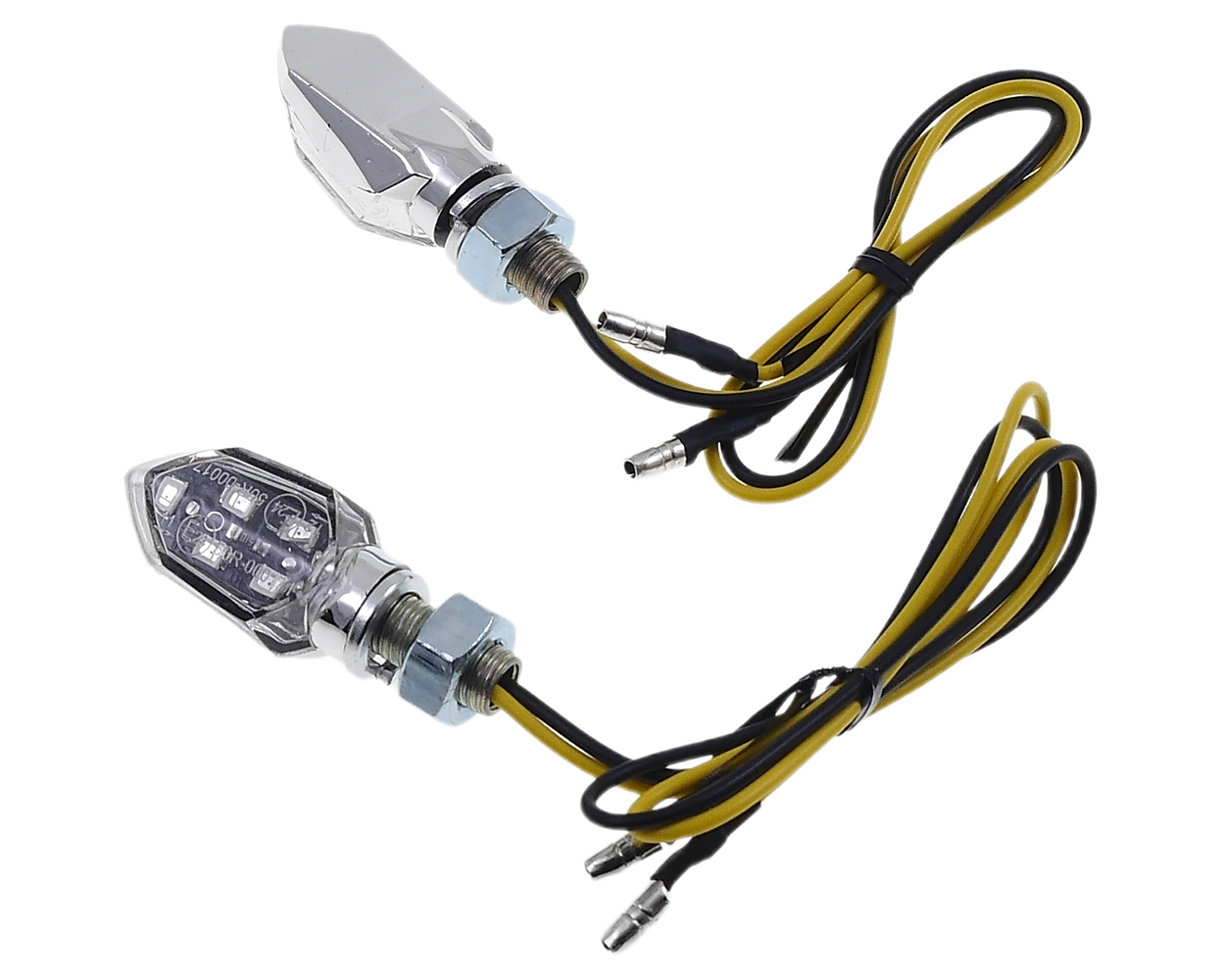 Blinker Diamond chrome Rauchglas LED Motorrad Roller Schaltmoped