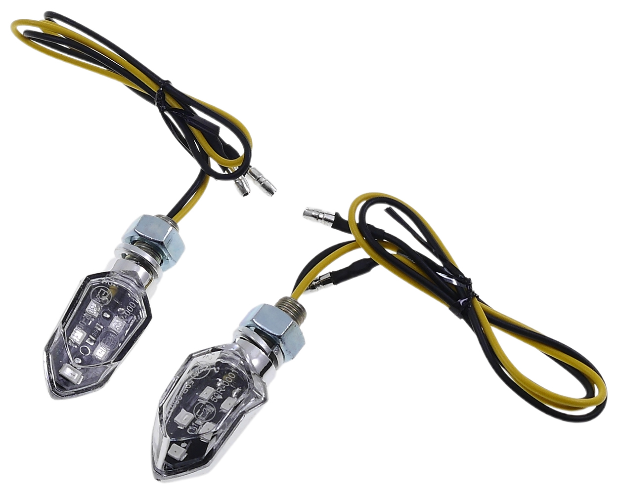 Blinker Diamond chrome Rauchglas LED Motorrad Roller Schaltmoped – Bild 3