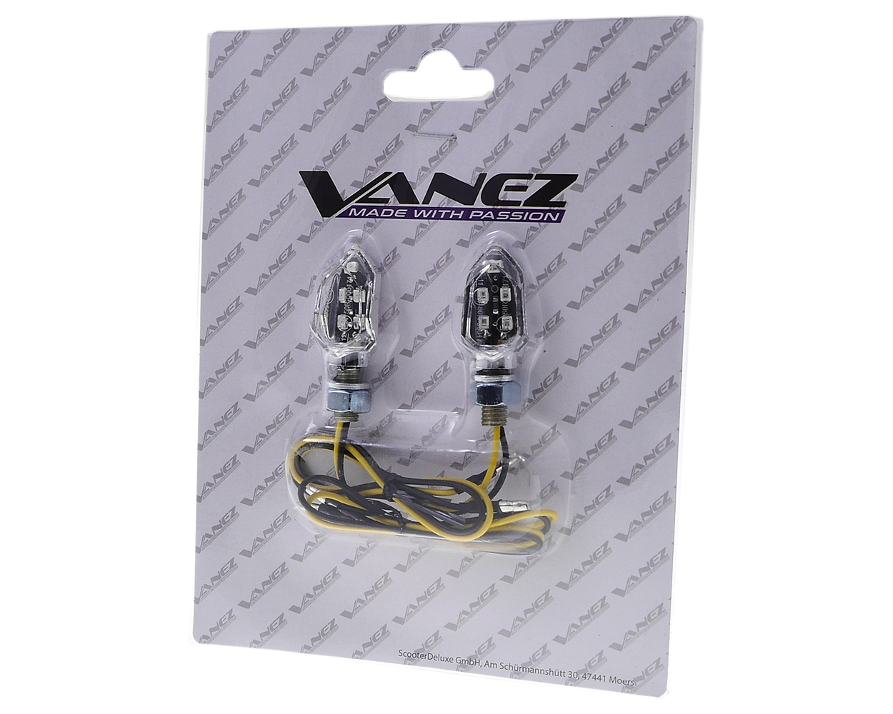 Blinker Diamond chrome Rauchglas LED Motorrad Roller Schaltmoped – Bild 8