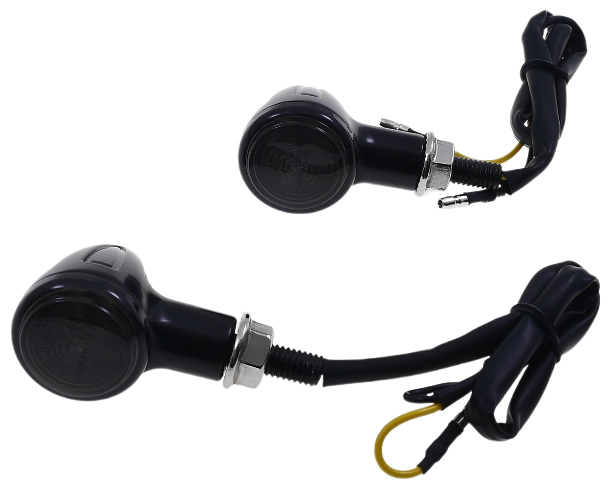 Blinker Drops schwarz Metall Rauchglas LED Motorrad Roller Schaltmoped – Bild 2