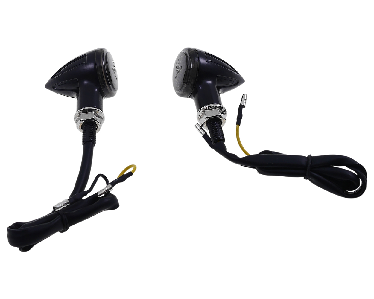 Blinker Drops schwarz Metall Rauchglas LED Motorrad Roller Schaltmoped – Bild 4