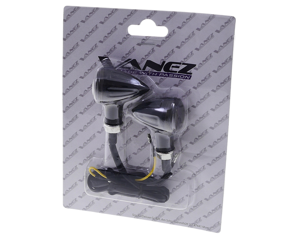 Blinker Drops schwarz Metall Rauchglas LED Motorrad Roller Schaltmoped – Bild 8