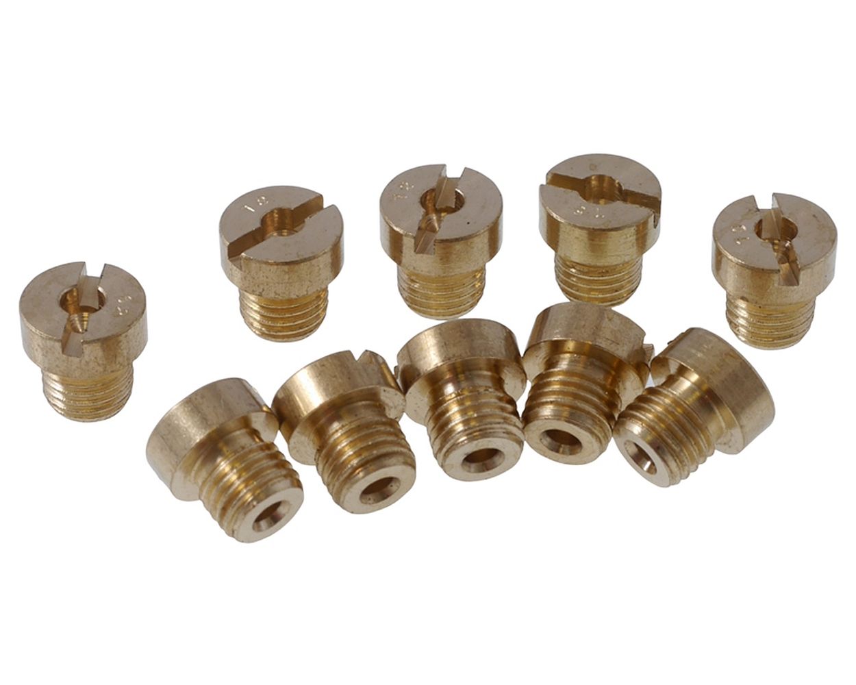 Hauptdüsenset Rivello Dellorto 6mm 10 Stück 80-102 2-Takt kompatibel für Piaggio NRG, TPH Quartz Sfera