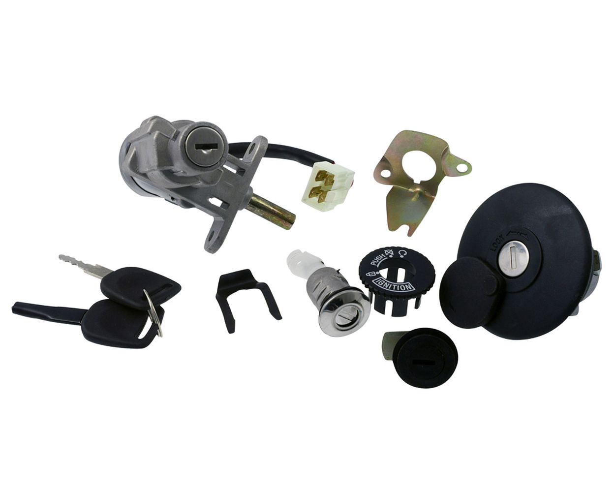 Schlosssatz Set Zündschloss + Tankdeckel + Sitzbankschloss Baja BE 1 Schlosssatz Set Zündschloss + Tankdeckel + Sitzbankschloss Baja BE
