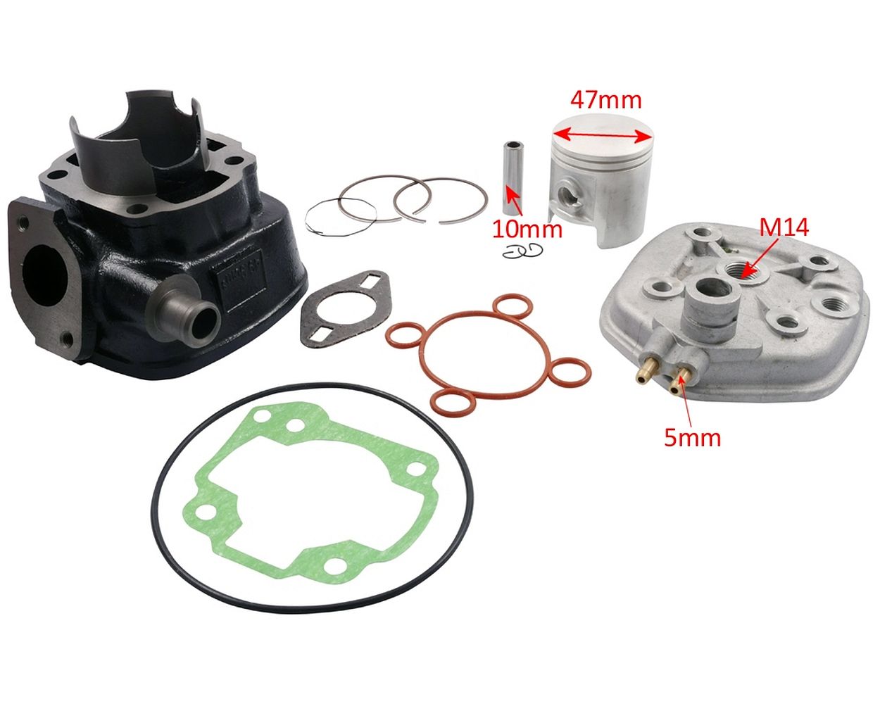 Zylinder 70ccm Sport 10mm LC Minarelli liegend 2-Takt Aprilia Aera Gulliver – Bild 4