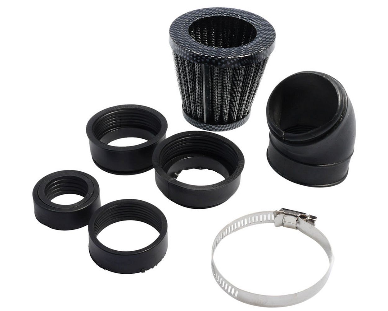Sportluftfilter Power 28-50mm Anschluss carbon look Quad, Kart, Scooter